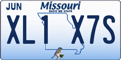 MO license plate XL1X7S