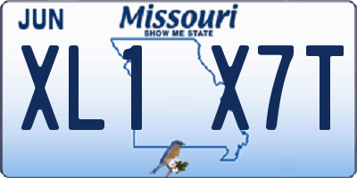 MO license plate XL1X7T