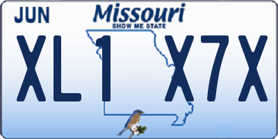 MO license plate XL1X7X