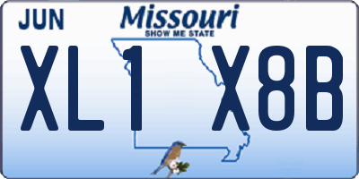 MO license plate XL1X8B