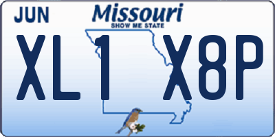 MO license plate XL1X8P