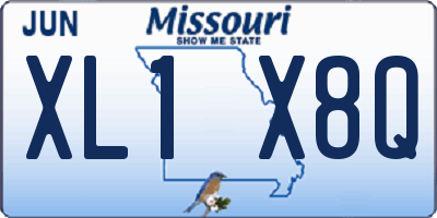 MO license plate XL1X8Q
