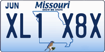MO license plate XL1X8X