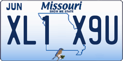 MO license plate XL1X9U