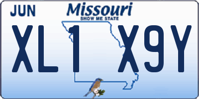 MO license plate XL1X9Y
