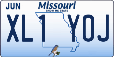 MO license plate XL1Y0J