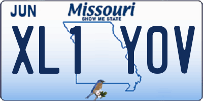 MO license plate XL1Y0V