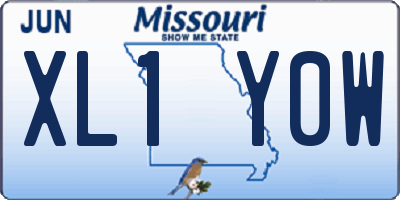 MO license plate XL1Y0W