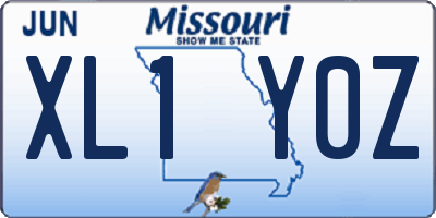 MO license plate XL1Y0Z