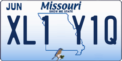 MO license plate XL1Y1Q