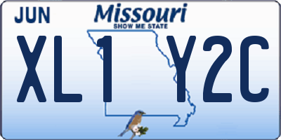 MO license plate XL1Y2C