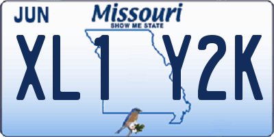 MO license plate XL1Y2K