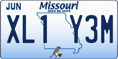 MO license plate XL1Y3M