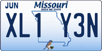 MO license plate XL1Y3N
