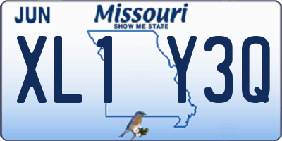 MO license plate XL1Y3Q