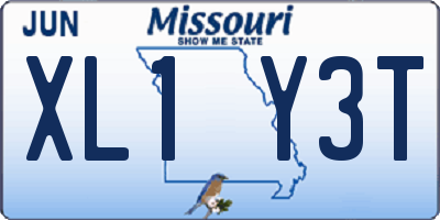 MO license plate XL1Y3T