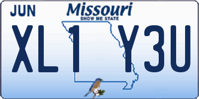 MO license plate XL1Y3U