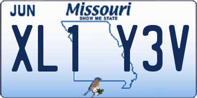 MO license plate XL1Y3V