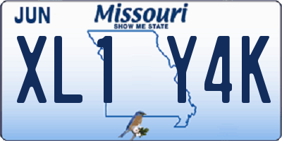 MO license plate XL1Y4K
