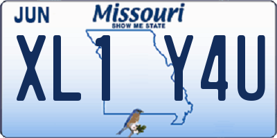 MO license plate XL1Y4U