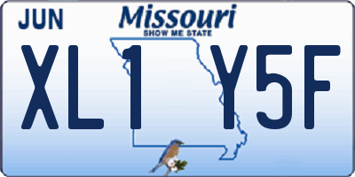 MO license plate XL1Y5F