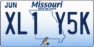 MO license plate XL1Y5K