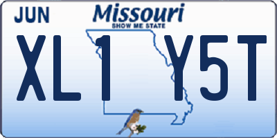MO license plate XL1Y5T