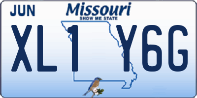 MO license plate XL1Y6G
