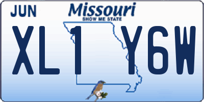 MO license plate XL1Y6W