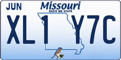 MO license plate XL1Y7C