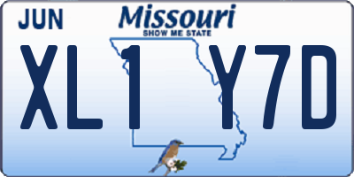 MO license plate XL1Y7D