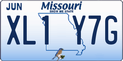 MO license plate XL1Y7G