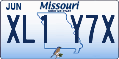 MO license plate XL1Y7X