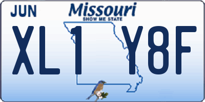 MO license plate XL1Y8F