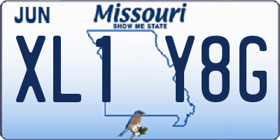 MO license plate XL1Y8G