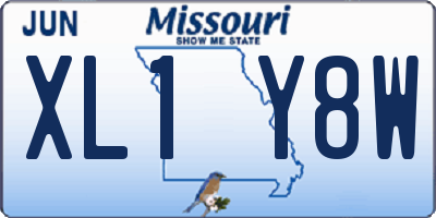 MO license plate XL1Y8W