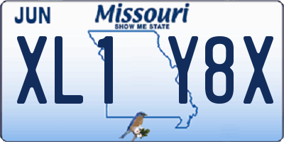 MO license plate XL1Y8X