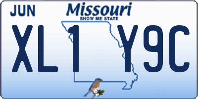 MO license plate XL1Y9C