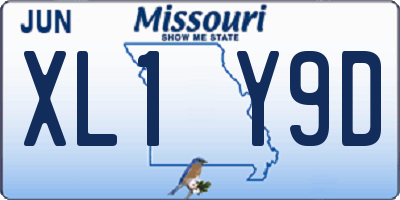 MO license plate XL1Y9D
