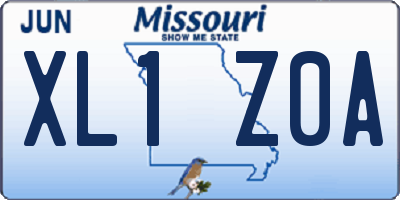 MO license plate XL1Z0A