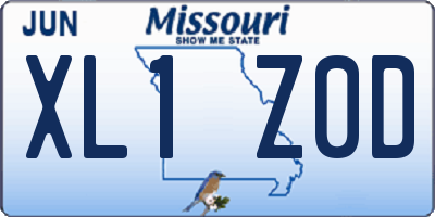 MO license plate XL1Z0D