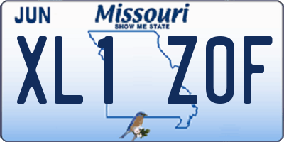 MO license plate XL1Z0F