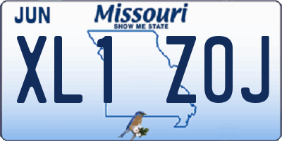 MO license plate XL1Z0J