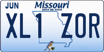 MO license plate XL1Z0R