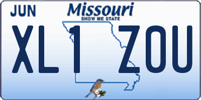 MO license plate XL1Z0U