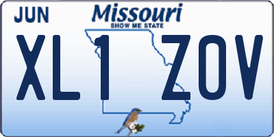 MO license plate XL1Z0V