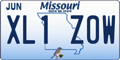 MO license plate XL1Z0W
