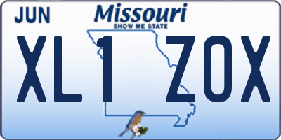 MO license plate XL1Z0X