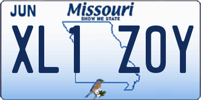 MO license plate XL1Z0Y