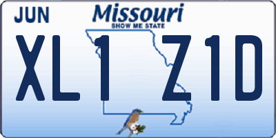 MO license plate XL1Z1D